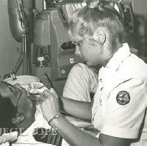 Penney Fuglestad treats Chief Steward Marvin Watson